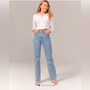 NWT Abercrombie & Fitch High Rise Twisted Seam 90s Relaxed Jean